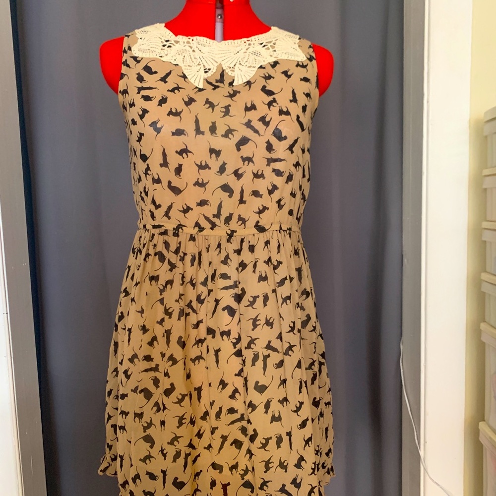 Cat Print Dress